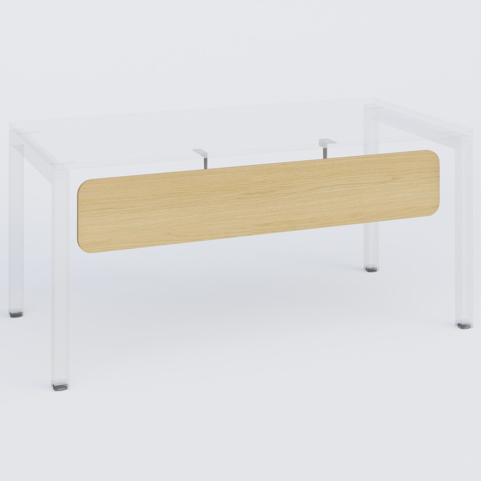 Voile de fond mélamine L.140xH.30cm, décor chêne fixation aluminium