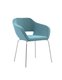 HELLO Fauteuil 4 pieds finition chromée, assisse revêtement enduit BLOOM B015