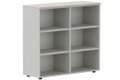 Armoire mélamine H102xL120cm, séparation médiane, sans portes, Top de finition : Acacia / Corps d'armoire et tablettes: Aluminium