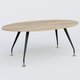 K5 table ovale 200*110 cm. Plateau Chêne naturel et pietement Noir Mat avec base chromé.