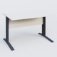 K1 Plateau droit 120x80 avec voile de fond bois. Plateau Blanc et pietement Anthracite