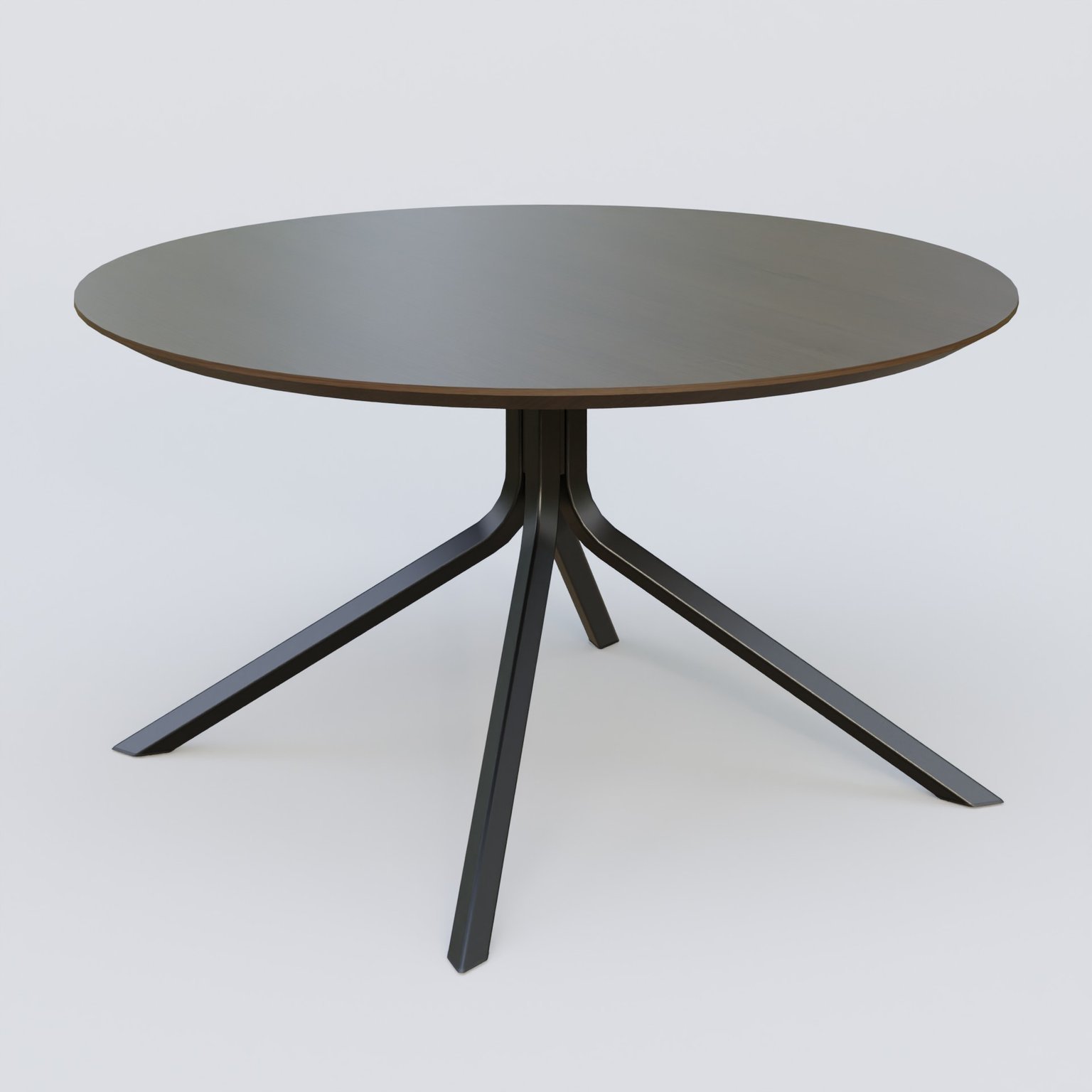 Table Basse Fashion Styl piètement 4 pieds en métal et plateau bois. Plateau Chêne Moka et pietement Noir (RAL 9005).