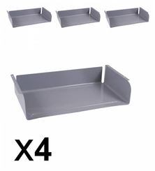 SCOLAIRE - Apprendre - Lot de 4 casiers époxy pour table GANGE/TAGE/LEM - L51xP29xH10,5 cm - Gris alu RAL 7037