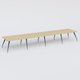 K5 table bench 560*120 cm. Plateau Chêne clair et pietement Noir Mat avec base chromé.