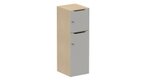 Meuble à cases H.137xL.45xP.50cm - 2 cases : 1 x H86cm (en bas) + 1 x H43cm. portes avec découpe en partie haute. serrure à clé