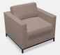 WALL STREET fauteuil 1 place, 94x92xH90cm, structure époxy noir