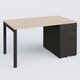 K3 Plateau droit 140x80 avec caisson métalique sous le plateau. Plateau Hêtre et pietement Noir Mat