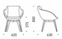 COCO Siège Lounge coque polyuréthane moulé tapissé Step intérieur Gris / extérieur Gris 