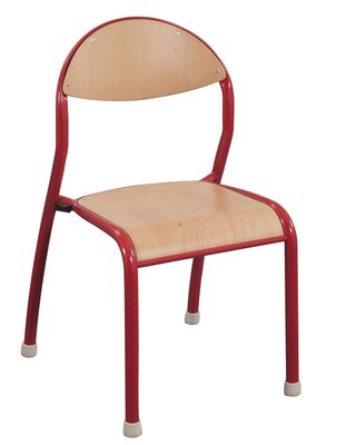 SCOLAIRE - Apprendre - Chaise ROND'O 4 pieds antibruit assise et dossier bois Blueprotech® piètement époxy - T1