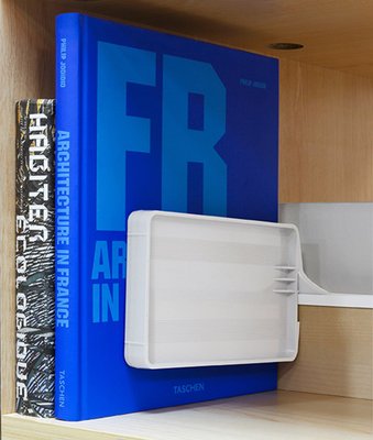 SCOLAIRE - Se Documenter - Serre-livres ABS pour tablette mélaminé - L19,2xP7,8xH12 cm - Blanc
