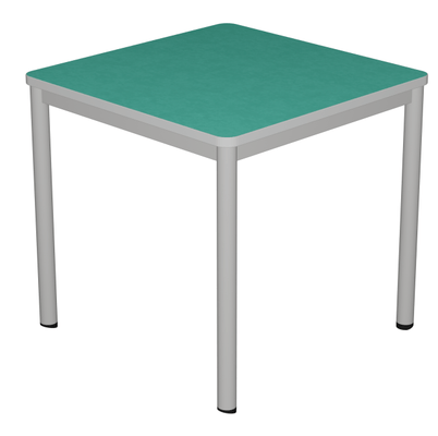 SCOLAIRE - Apprendre - Table CARÉLIE mobile plateau antibruit SOFTOP® chant ABS arrondis pièt. époxy - 80x80 cm - T6