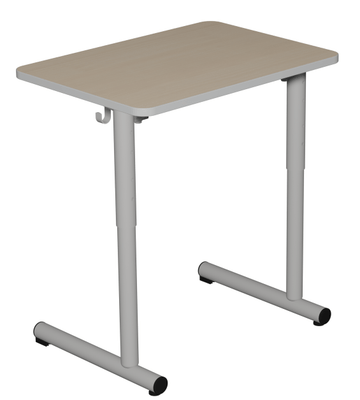 SCOLAIRE - Apprendre - Table TAGE HR plateau ép.21 mm stratifié chant ABS arrondis piètement époxy - 70x50 cm - T3 à T6