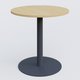Table de réunion pietement colonne plateau D 80 cm. Plateau Chêne clair et pietement Anthracite.