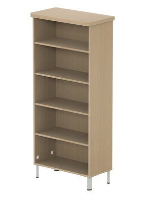SCOLAIRE - Se Reposer - Bibliothèque DANAÉ SIGNATURE 4 tablettes mélaminé piètement époxy - L83xP45xH184 cm - Gris alu RAL 9006