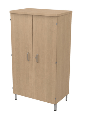 SCOLAIRE - Se Reposer - Armoire DANAÉ SIGNATURE 2 portes/serrure 1/2 penderie et lingerie méla. pièt.époxy - L83xP65xH180 cm