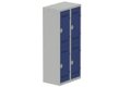 Vestiaire multicases, 2 colonnes L.80cm/4 cases, coffre gris clair/portes bleu foncé