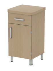 SCOLAIRE - Se Reposer - Chevet DANAÉ SIGNATURE 1 tiroir 1 porte mélaminé piètement époxy - L44xP46xH82 cm - Gris RAL 9006