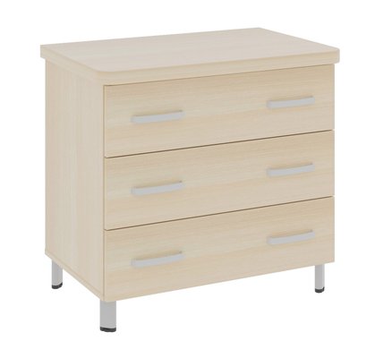 SCOLAIRE - Se Reposer - Commode DANAÉ SIGNATURE 3 tiroirs mélaminé piètement époxy - L84xP54xH78 cm - Gris alu RAL 9006