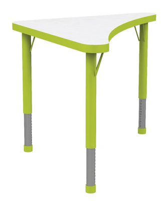SCOLAIRE - Apprendre - Table JUK plateau mélaminé piètement acier - triangle 75x75 cm - T1 à T3 - Blanc/vert pomme