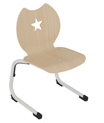 SCOLAIRE - Decouvrir - Chaise SWEET II coque Étoile bois teinté piètement époxy - T1