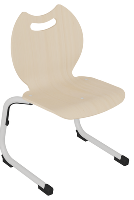 SCOLAIRE - Decouvrir - Chaise GIPSY II coque Bandana bois teinté piètement aluminium époxy - T2