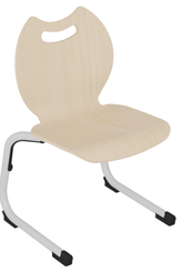 SCOLAIRE - Decouvrir - Chaise GIPSY II coque Bandana bois teinté piètement aluminium époxy - T2