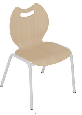 SCOLAIRE - Decouvrir - Chaise NÉMO II coque Bandana bois teinté piètement époxy - T1