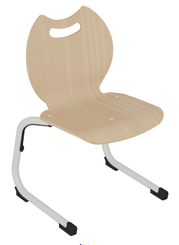 SCOLAIRE - Decouvrir - Chaise SWEET II coque Bandana bois teinté piètement époxy - T1