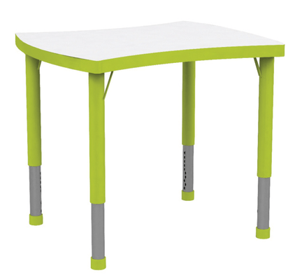 SCOLAIRE - Apprendre - Table JUK plateau mélaminé piètement acier - 67x55 cm - T1 à T3 - Blanc/vert pomme