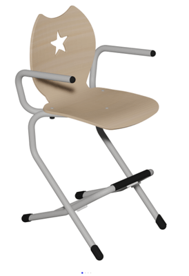 SCOLAIRE - Decouvrir - Bridge LÉNA II coque Étoile bois Blueprotech® piètement aluminium époxy - H52 cm