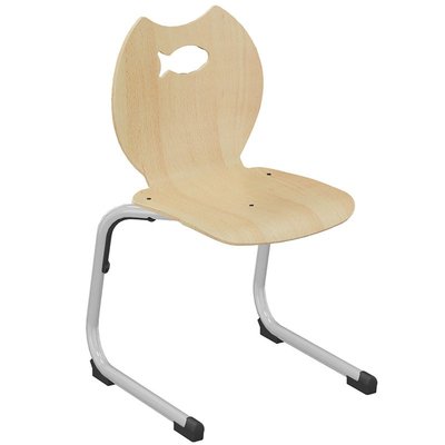 SCOLAIRE - Decouvrir - Chaise GIPSY II coque Poisson bois Blueprotech® piètement aluminium époxy - T4