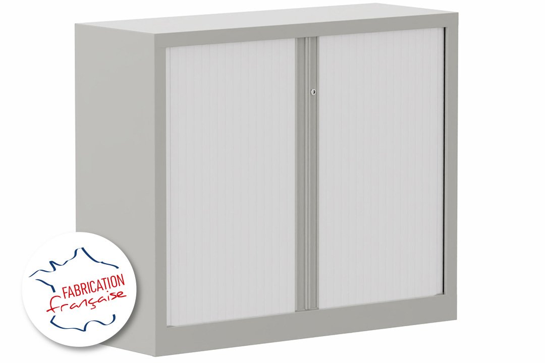 Armoire à rideaux H100xL120cm 2 tablettes