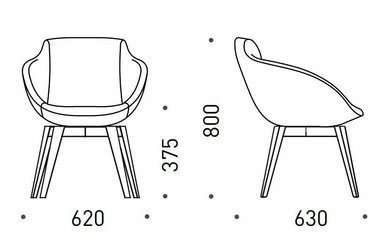 FAUTEUILS/POUFS - 4 pieds - COCO Siège Lounge coque polyuréthane moulé tapissé Step intérieur Gris / extérieur Gris 