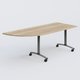Module d'angle 90° Gauche gamme Arca 200-80 cm. Plateau Chêne naturel et pietement Aluminium.