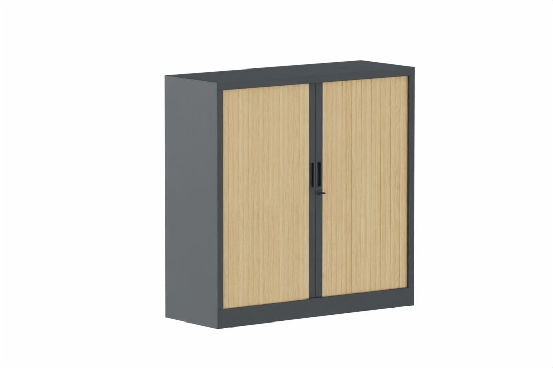 Armoire à rideaux H118xL120cm 2 tablettes