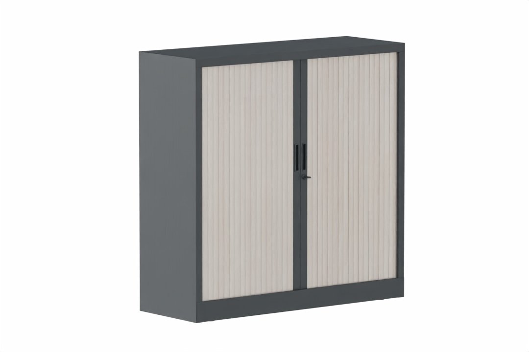 Armoire à rideaux H118xL120cm 2 tablettes