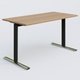 Module droit gamme Pure 140-70 cm. Plateau Noyer et pietement Noir/Chrome.