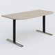 Module d'extrémité gamme Pure 165-80 cm. Plateau Acacia et pietement Noir/Chrome.