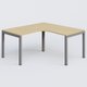 Bureau compact L 160/160 P 80/80 gamme K3. Plateau Chêne clair et pietement Aluminium.