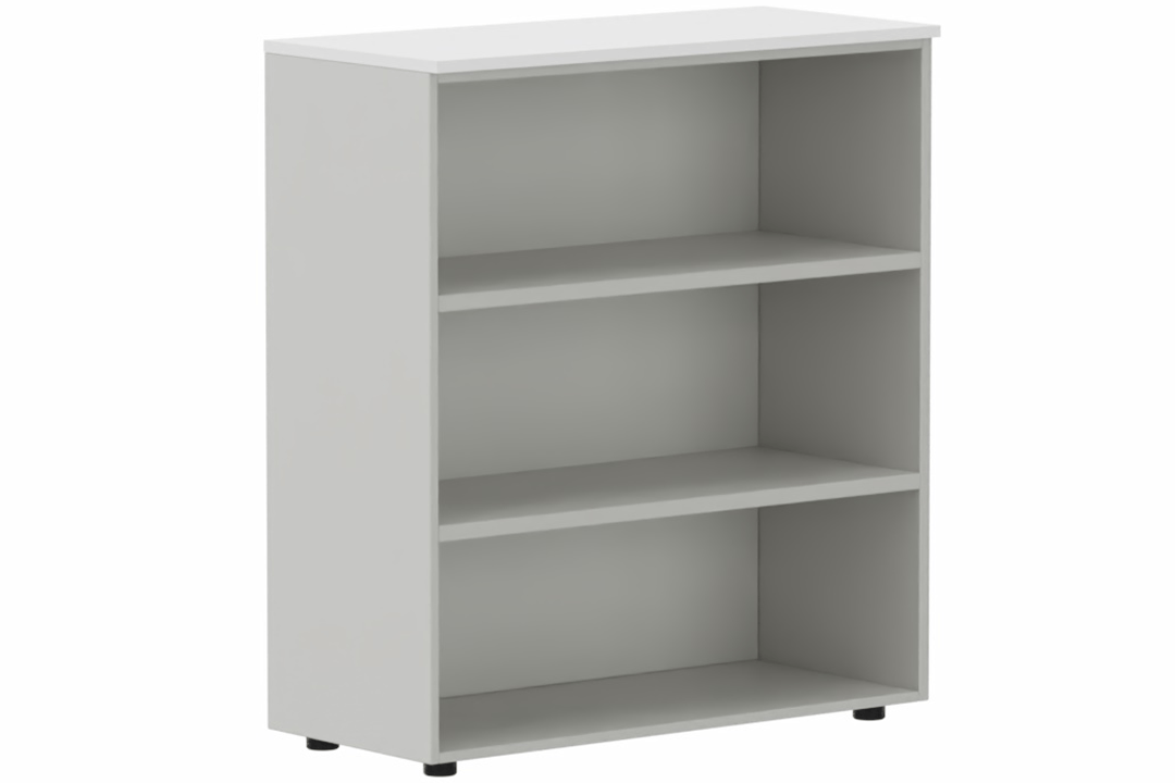 Armoire mélamine H102xL100cm sans portes, Finitions =Top de finition : Blanc (BL) / Corps d'armoire et tablettes: Aluminium
