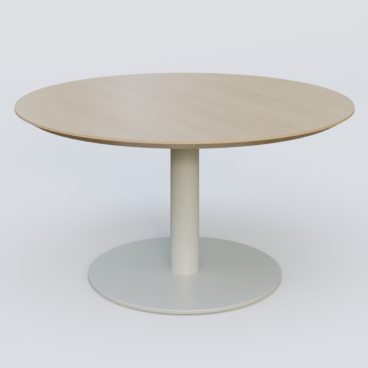 Table Basse Fashion Styl piètement colonne en métal et plateau bois. Plateau Chêne et pietement Gris (RAL 7038).