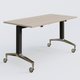 Module droit de la gamme LEM 140-70 cm. Plateau Acacia et pietement Noir/Chrome.