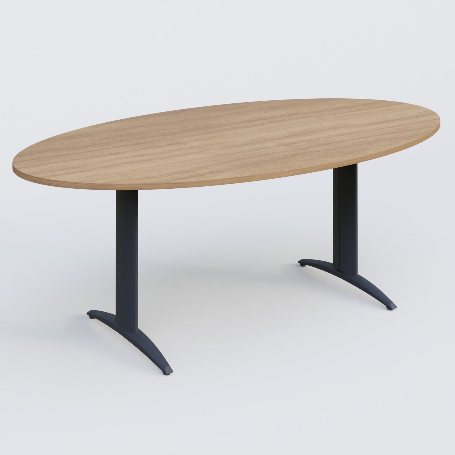 Table de réunion pietement K2 plateau 200-110 cm. Plateau Noyer et pietement Anthracite.