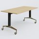 Module droit de la gamme LEM 160-80 cm. Plateau Chêne clair et pietement Noir/Chrome.