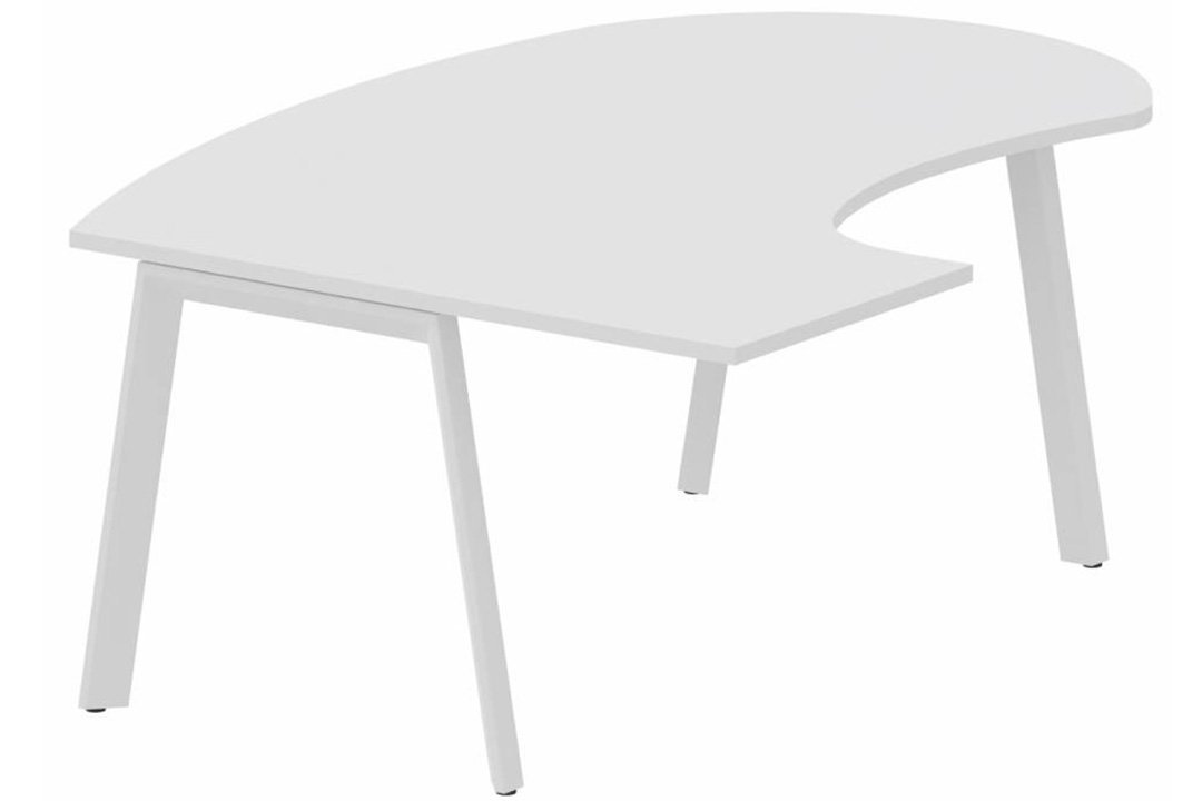 Plan compact 90° manager 190 x 141 x 104 x 60 cm, plateau blanc, structure blanc