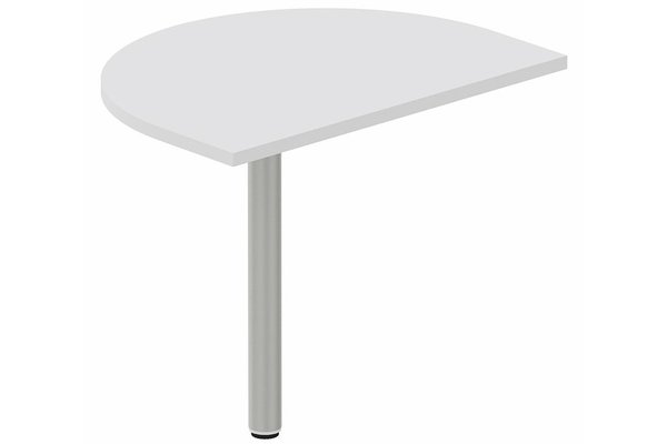 Gamme K2 - Extensions conviviales - Plan de convivialité 80x60cm sur pied de soutien, plateau blanc, structure aluminium