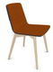 MELODY chaise 4 pieds bois. face intérieure tissu STEP mélange orange chiné face extérieure tissu STEP mélange coloris gris foncé chiné piétement frêne brun