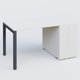 K3 Plateau droit 140x80 avec tour de rangement sous le plateau à droite. Plateau Blanc et pietement Anthracite
