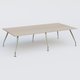 K5 table bench 280*145 cm. Plateau Acacia et pietement Chrome avec base chromé.