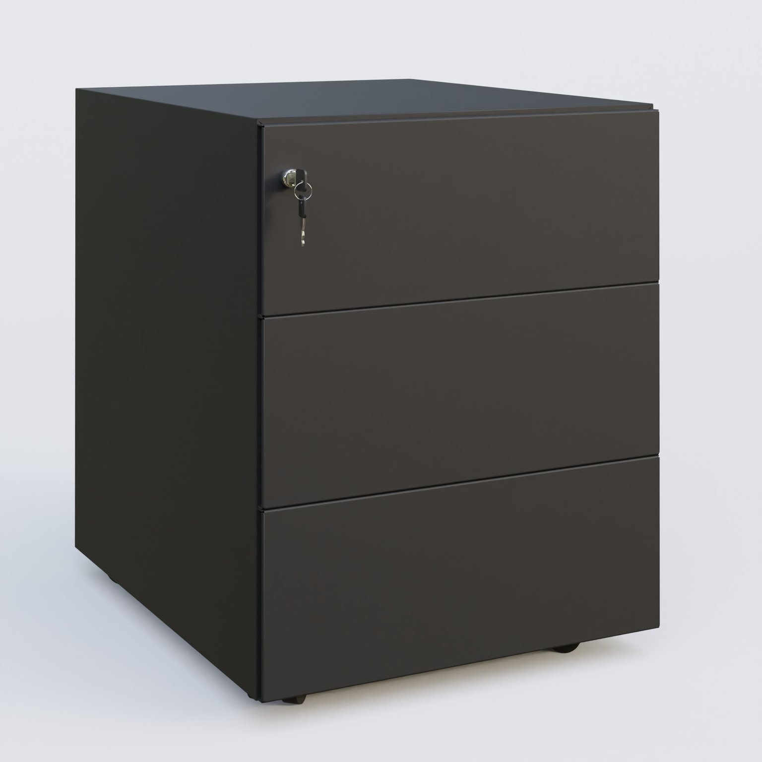 Caisson sur roulette 3 tiroirs Noir RAL 9005